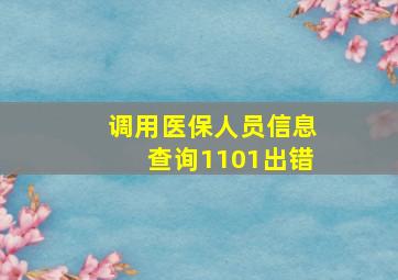 调用医保人员信息查询1101出错