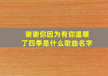 谢谢你因为有你温暖了四季是什么歌曲名字