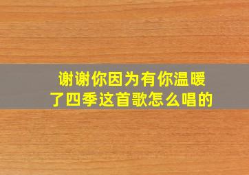 谢谢你因为有你温暖了四季这首歌怎么唱的