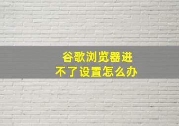 谷歌浏览器进不了设置怎么办