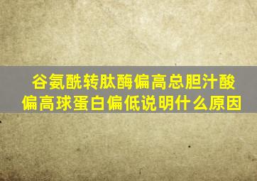 谷氨酰转肽酶偏高总胆汁酸偏高球蛋白偏低说明什么原因