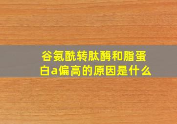 谷氨酰转肽酶和脂蛋白a偏高的原因是什么