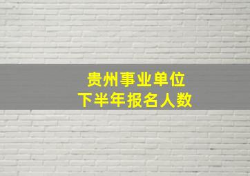 贵州事业单位下半年报名人数