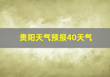 贵阳天气预报40天气