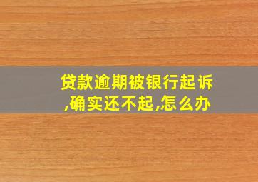 贷款逾期被银行起诉,确实还不起,怎么办