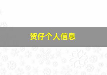 贺仔个人信息