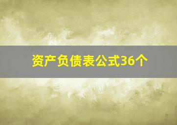 资产负债表公式36个