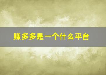 赚多多是一个什么平台