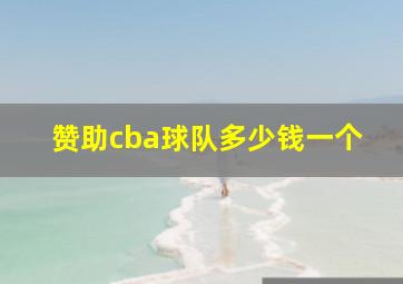 赞助cba球队多少钱一个