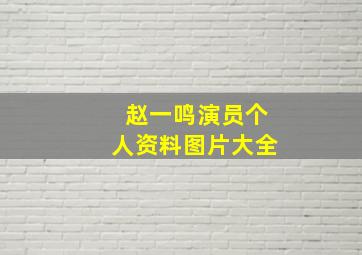 赵一鸣演员个人资料图片大全