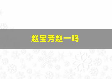 赵宝芳赵一鸣