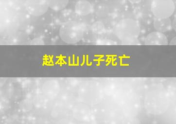 赵本山儿子死亡