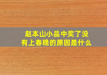 赵本山小品中奖了没有上春晚的原因是什么