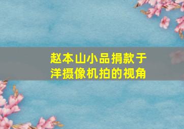 赵本山小品捐款于洋摄像机拍的视角