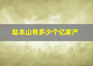 赵本山有多少个亿家产