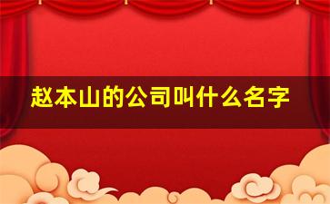 赵本山的公司叫什么名字