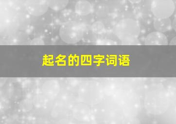 起名的四字词语