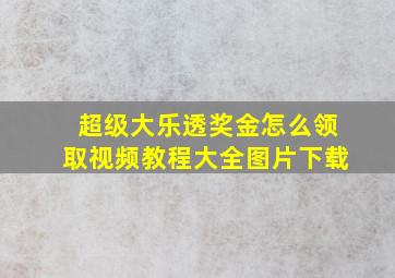 超级大乐透奖金怎么领取视频教程大全图片下载