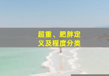 超重、肥胖定义及程度分类