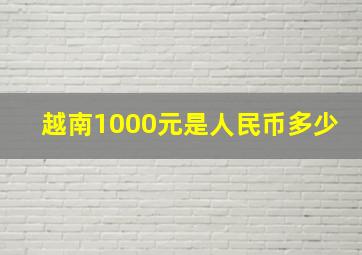 越南1000元是人民币多少