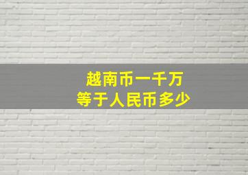 越南币一千万等于人民币多少