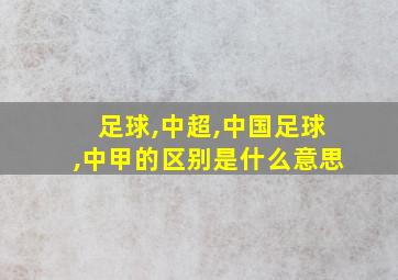 足球,中超,中国足球,中甲的区别是什么意思