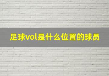 足球vol是什么位置的球员