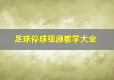 足球停球视频教学大全