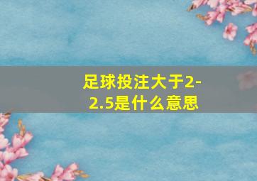 足球投注大于2-2.5是什么意思