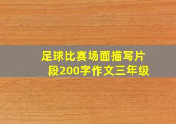 足球比赛场面描写片段200字作文三年级