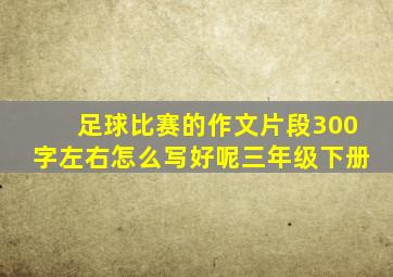 足球比赛的作文片段300字左右怎么写好呢三年级下册