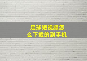 足球短视频怎么下载的到手机