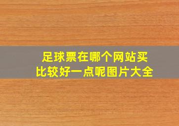 足球票在哪个网站买比较好一点呢图片大全