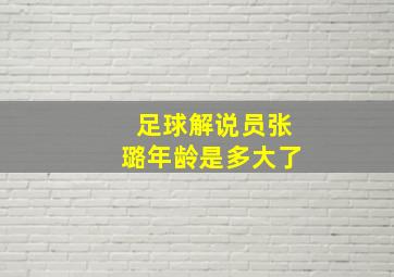 足球解说员张璐年龄是多大了