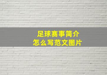 足球赛事简介怎么写范文图片