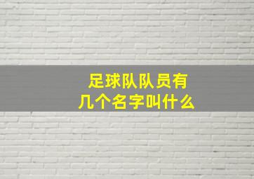 足球队队员有几个名字叫什么