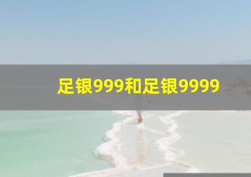 足银999和足银9999