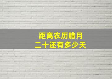 距离农历腊月二十还有多少天