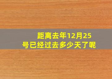 距离去年12月25号已经过去多少天了呢