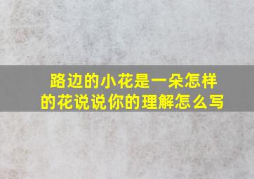 路边的小花是一朵怎样的花说说你的理解怎么写