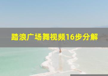 踏浪广场舞视频16步分解