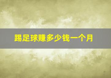 踢足球赚多少钱一个月