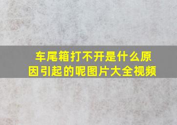 车尾箱打不开是什么原因引起的呢图片大全视频