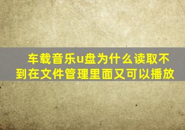 车载音乐u盘为什么读取不到在文件管理里面又可以播放