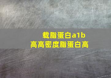 载脂蛋白a1b高高密度脂蛋白高