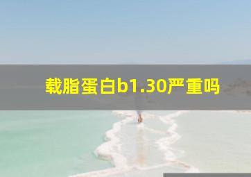 载脂蛋白b1.30严重吗