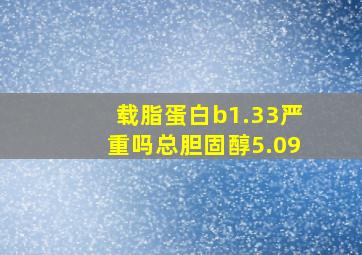 载脂蛋白b1.33严重吗总胆固醇5.09