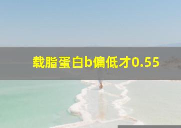 载脂蛋白b偏低才0.55