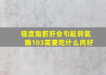 轾度脂肪肝会引起转氨酶103需要吃什么肉好