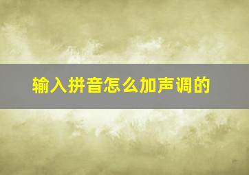 输入拼音怎么加声调的